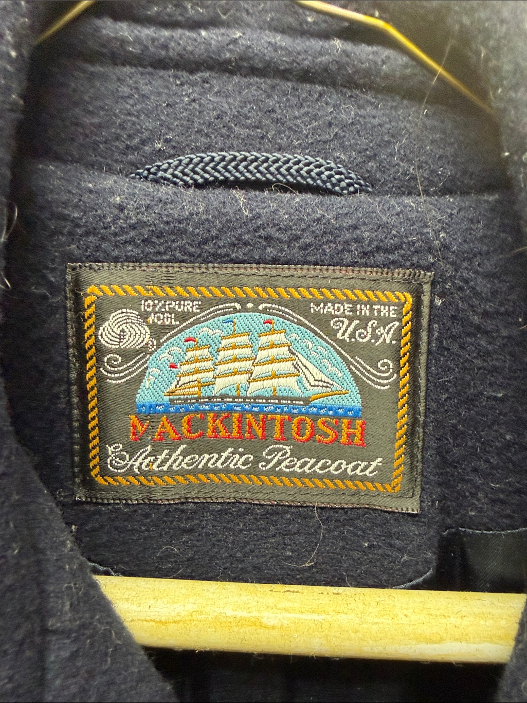 Navy Double-Breasted Wool Peacoat — image 4 of 5